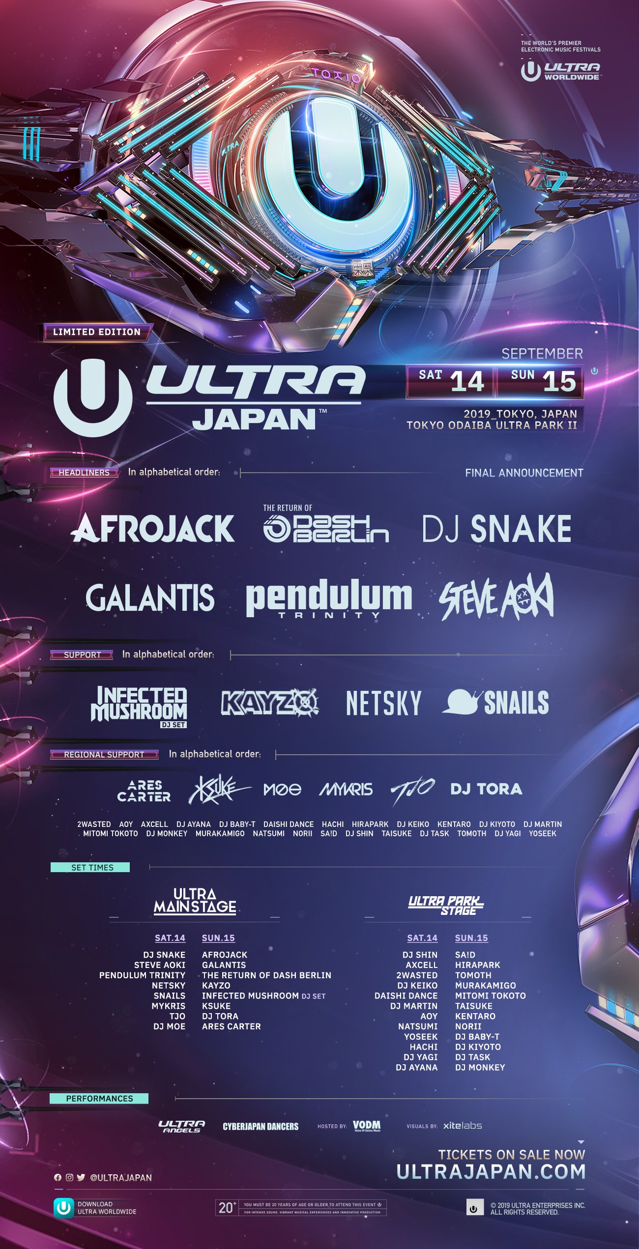 【ショボすぎ…】Ultra Japan（ウルトラジャパン）2019の最終ラインナップ＆日割りが発表【完全オワコン】
